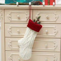 Christmas Cable Knit Stocking Hanging Gift Pouch 6W8FSO896