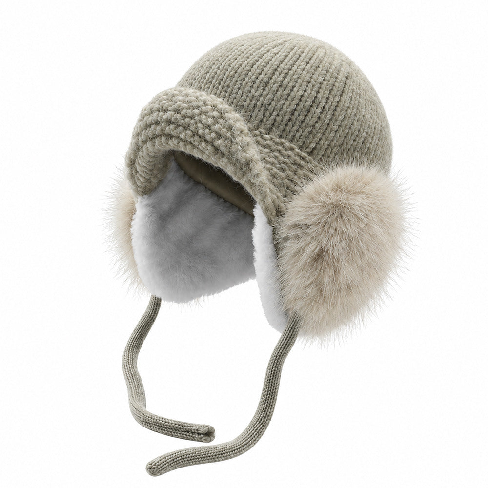 Fleece-Lined Earflap Knitted Beanie - DippedShop Wholesale - #0099