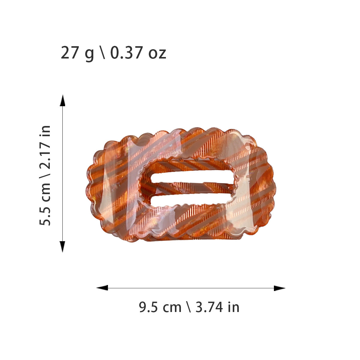 Textured Acetate Wave Edge Hair Claw Clip MK2PPM6W6HCP339