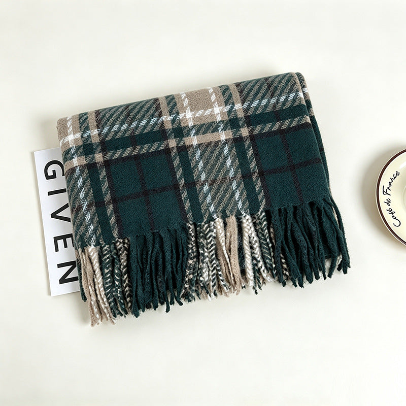 Tartan Plaid Tassel Scarf - DippedShop Wholesale - #9891