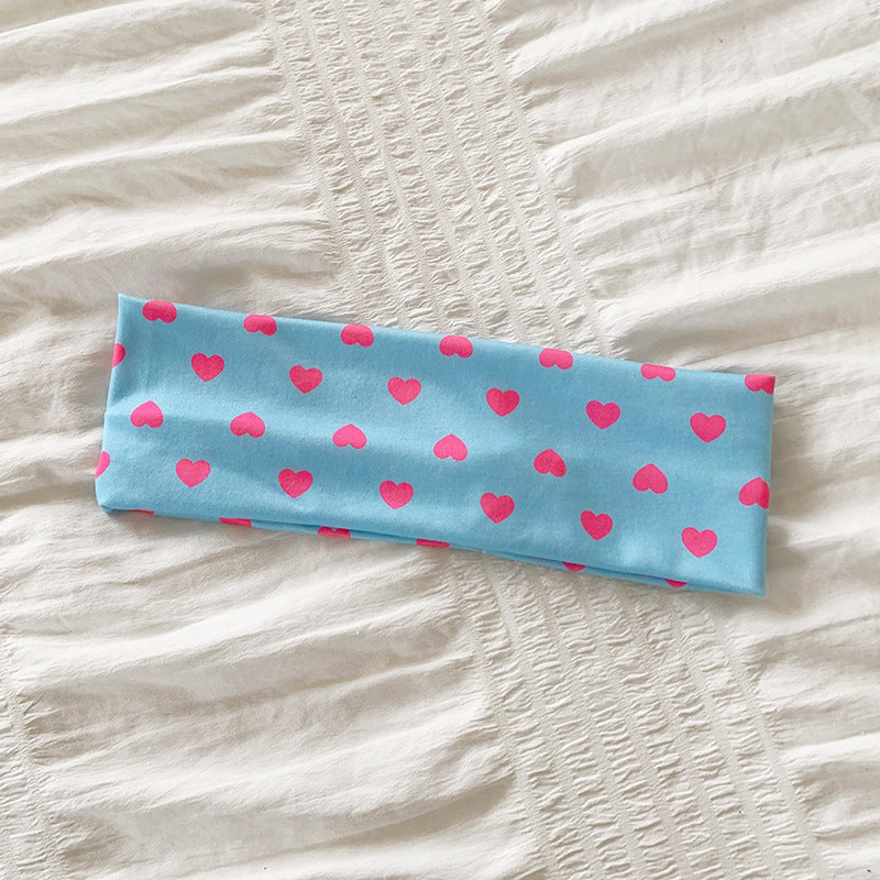 Heart Print Wide Headband - DippedShop Wholesale - #7027