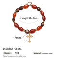 Gothic Beaded Cross Necklace - DippedShop Wholesale - #3171