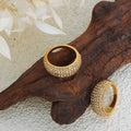 Chunky Gold Plated Sparking Zirconia Ring 8ZA6JRG143L