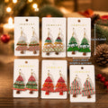 Cute Cartoon Print Christmas Tree Dangle Earrings 6W6JER679