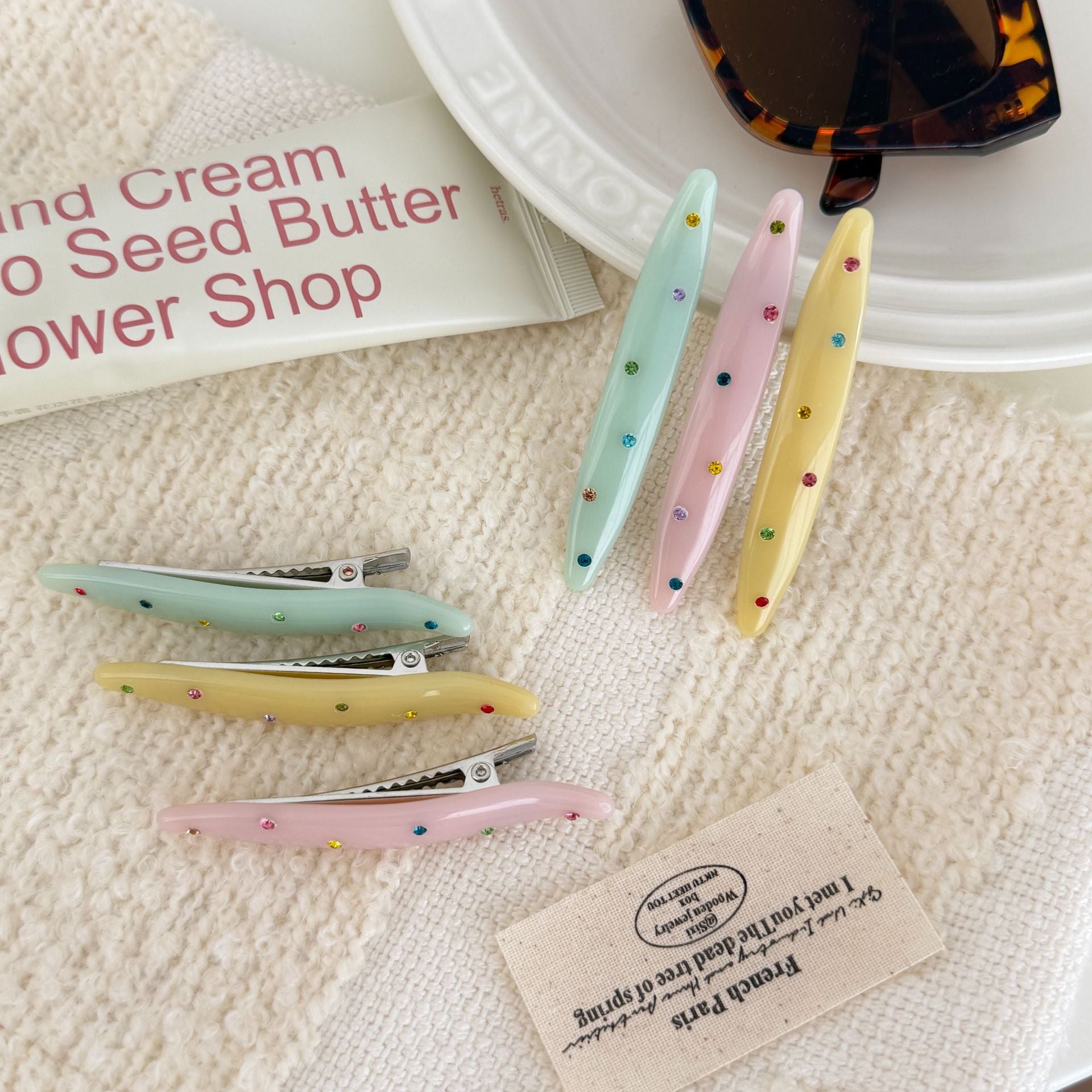 Sweet Colorful Rhinestones Duckbill Hair Clip MK2PM6W6HCP05