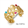 Chunky Gold Plated Embossed Open Cuff Bracelet 6W6JBR591