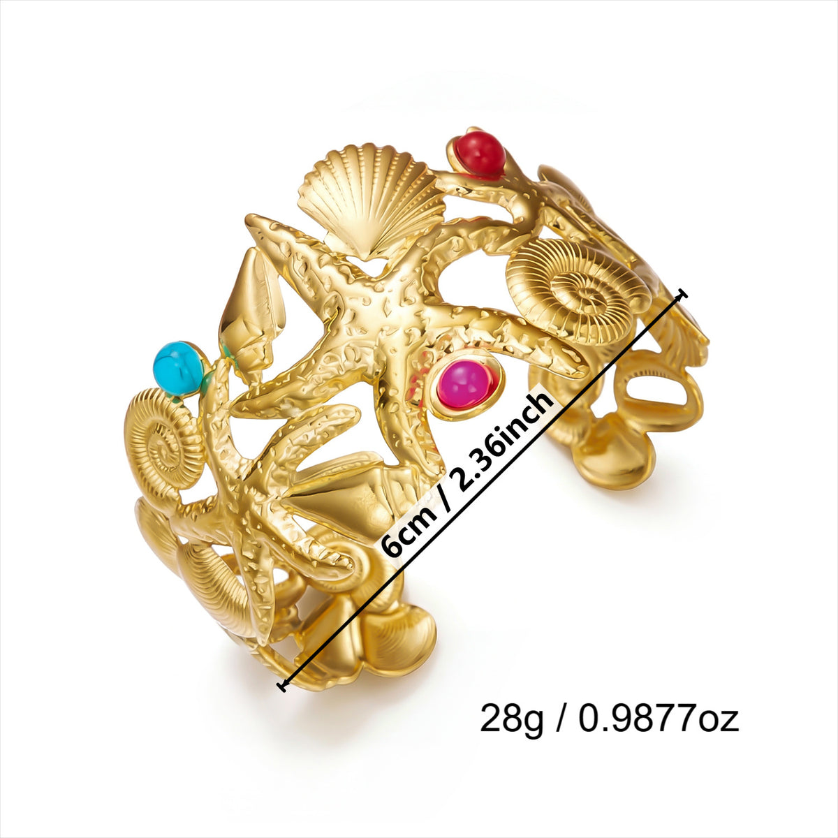 Chunky Gold Plated Embossed Open Cuff Bracelet 6W6JBR591