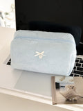 Minimalist Solid Color Bowknot Cosmetic Bag 6S5CO109