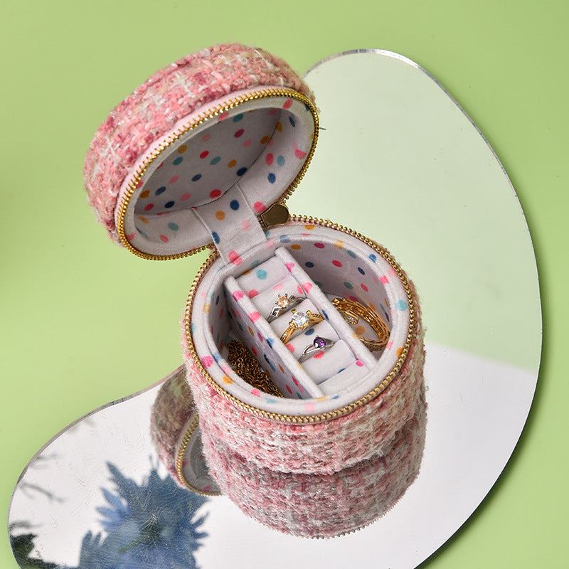 Mini Round Travel Jewelry Box - DippedShop Wholesale - #5603