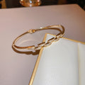 Elegant Gold Plated Rhinestones Hollow Open Bracelet 6W6JBR693