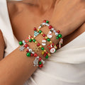 Christmas Snowflake Santa Claus Beaded Bracelet 6W6JBR649