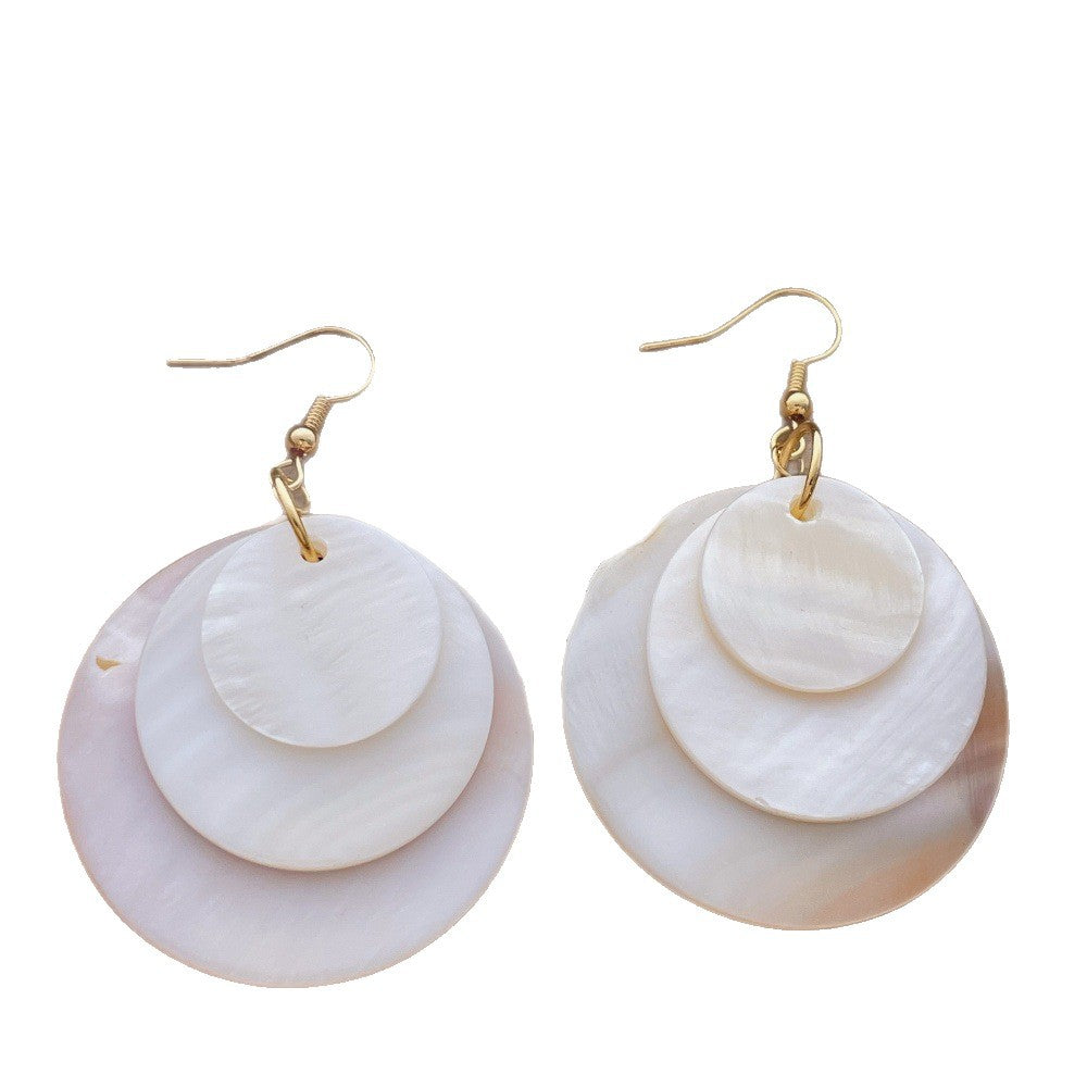 Minimalist Shell Dangle Earrings - DippedShop Wholesale - #7475