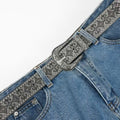 Fashion Floral Embossed Studded Leather Belt MK2LEEP6W6JBT37