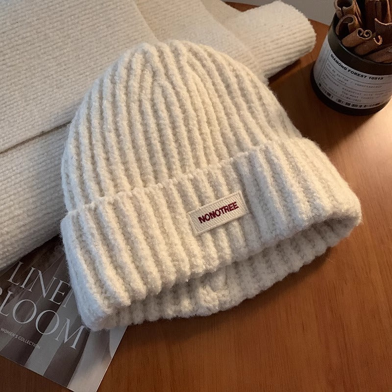 Casual Solid Color Thick Warm Knit Beanie Hat 6W6HAT547