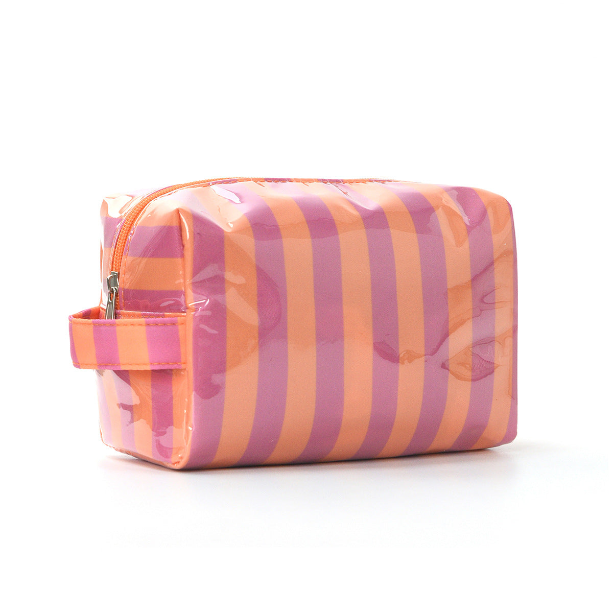 Simple Color Block Striped PVC Cosmetic Bag MK2BLW6C5CO07