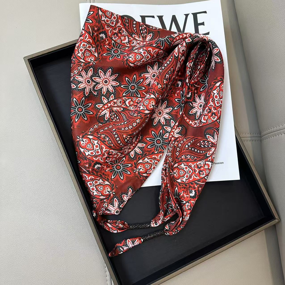 Floral Print Silk Scarf - DippedShop Wholesale - #9747