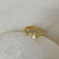 Open Pearl Rhinestone Ring - DippedShop Wholesale - #8035