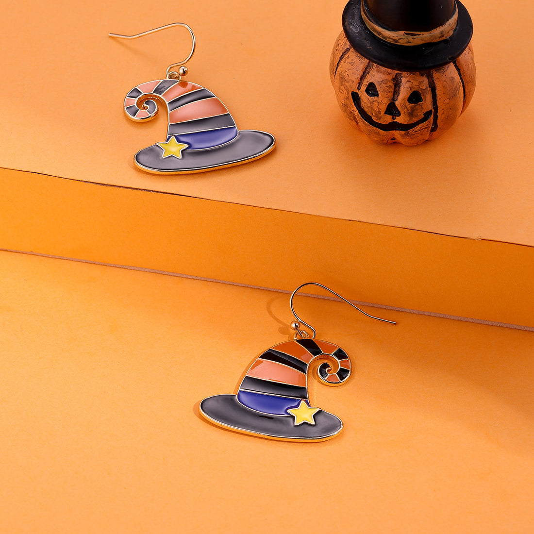 3+ Cartoon Witch Hat Halloween Earrings DPJE2724