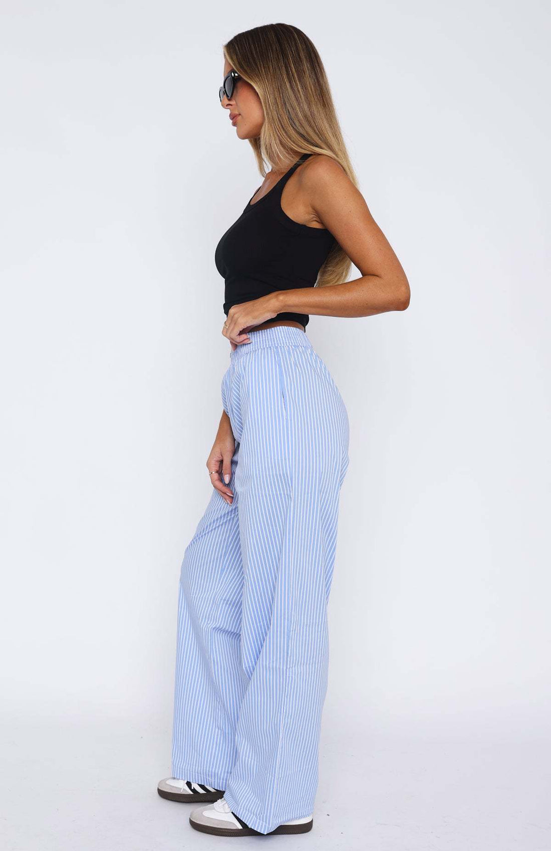 Simple Striped Casual Straight Leg Pants DP25B659