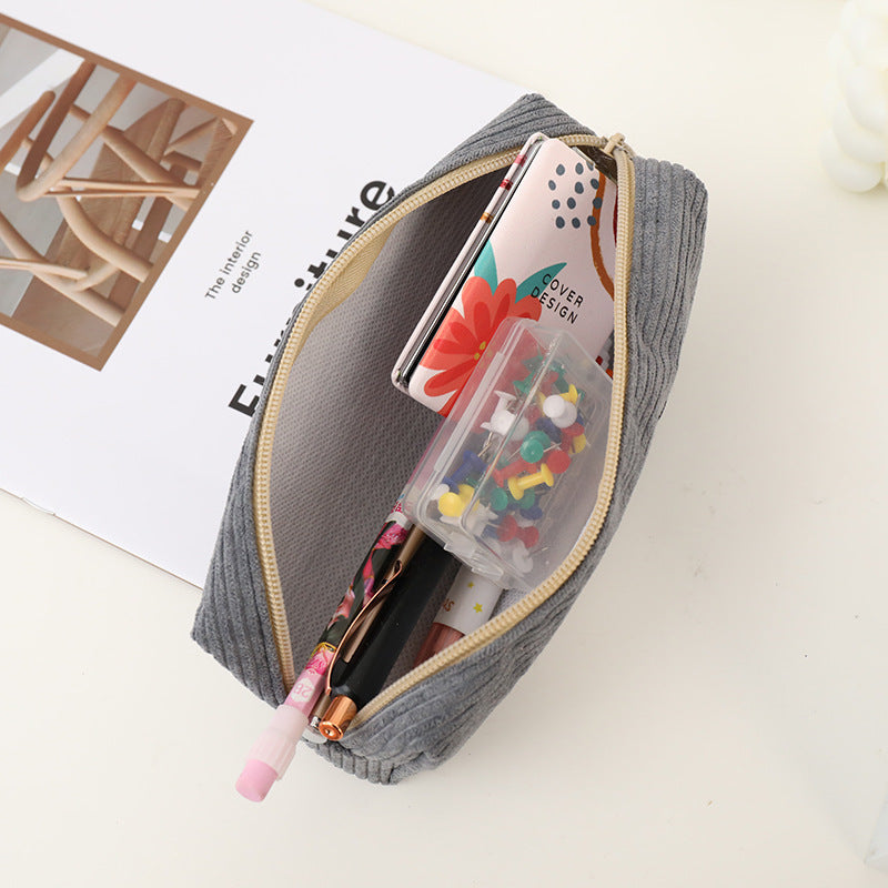 Cute Shark Pattern Lightweight Coduroy Pencil Case 6S10BOB1048