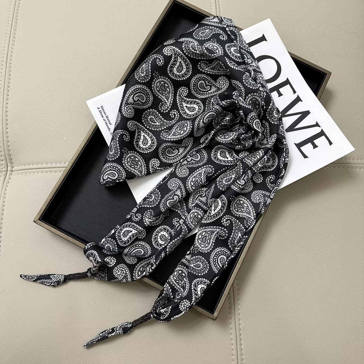 Vintage Leopard Print Versatile Silk Scarf 6W6NSI239