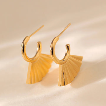 +2Simple Sector C-Shape Stud Earrings DPJE1260