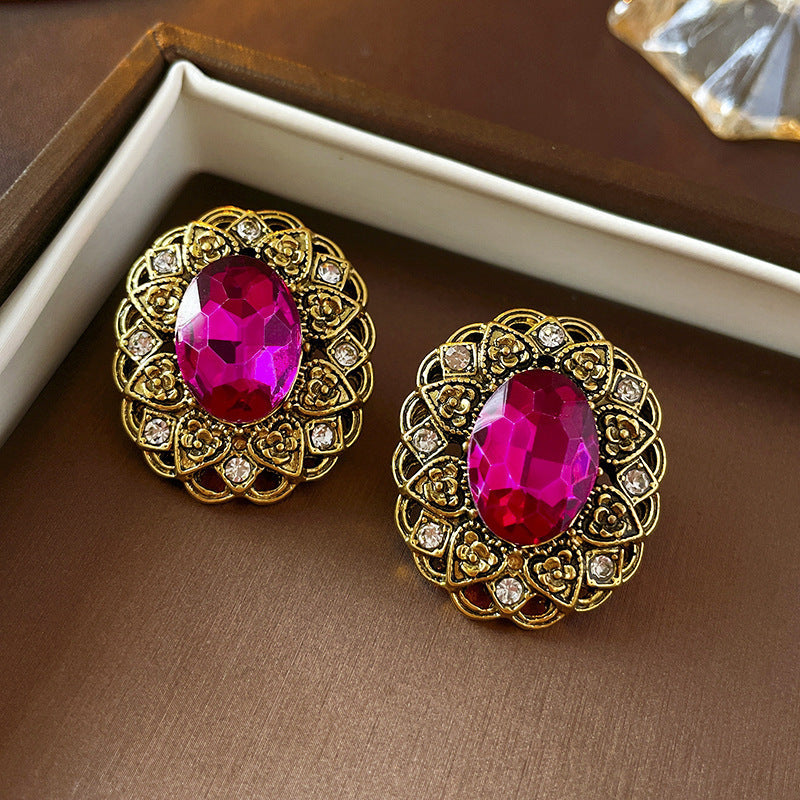 Vintage Sparkly Rhinestone Crystal Stud Earrings 6W6JER720