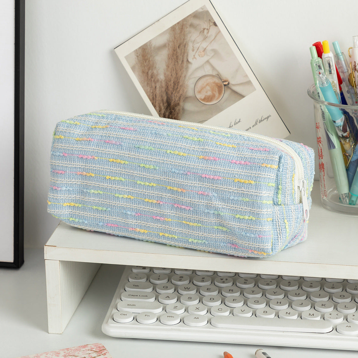 Cute Multi-Color Line portable Pencil Pouch 6S10BOB1045