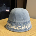 Vintage Wash Faded Letters Print Bucket Hats MK2COK6W6HAT367