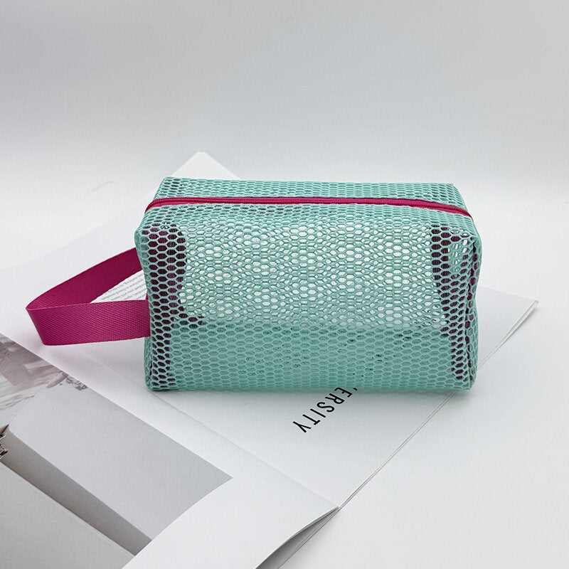 Dopamine Color Block Mesh Large Capacity Makeup Bag MK2BW6S10BOB96