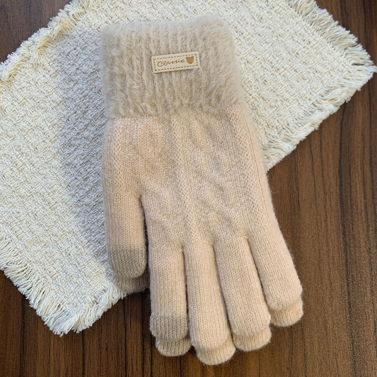 Fuzzy Plush Knit Gloves - DippedShop Wholesale - #5603