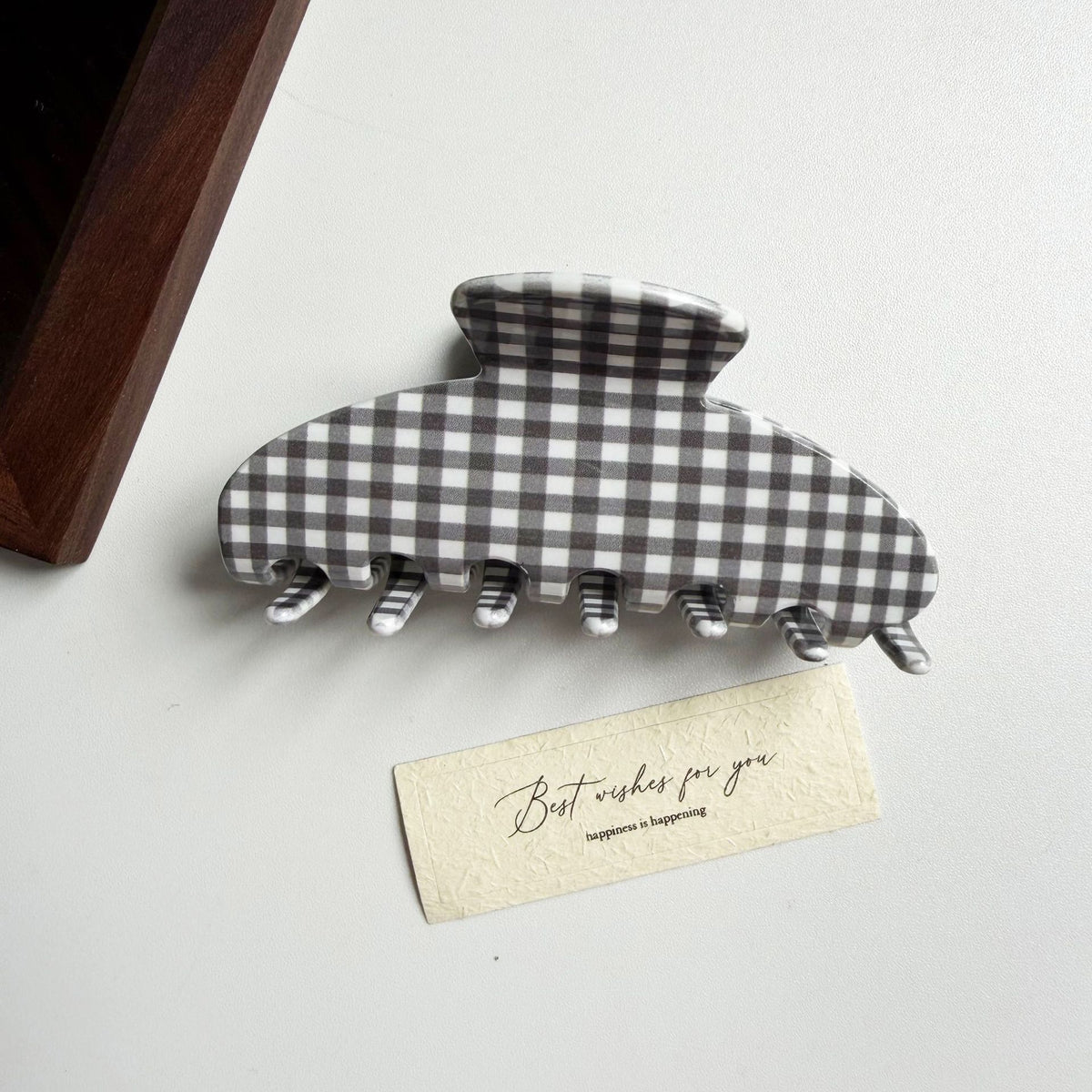 French Flower Print Marble Acetate Hair Claw 6W6HCP1659