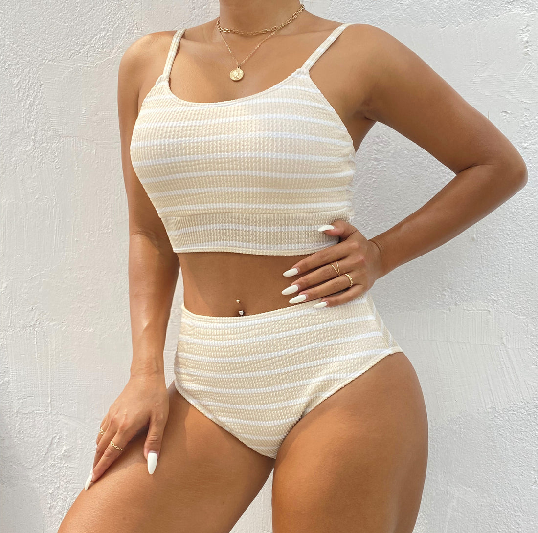 2PCS Striped Slim Spaghetti Swimwear DP25A984