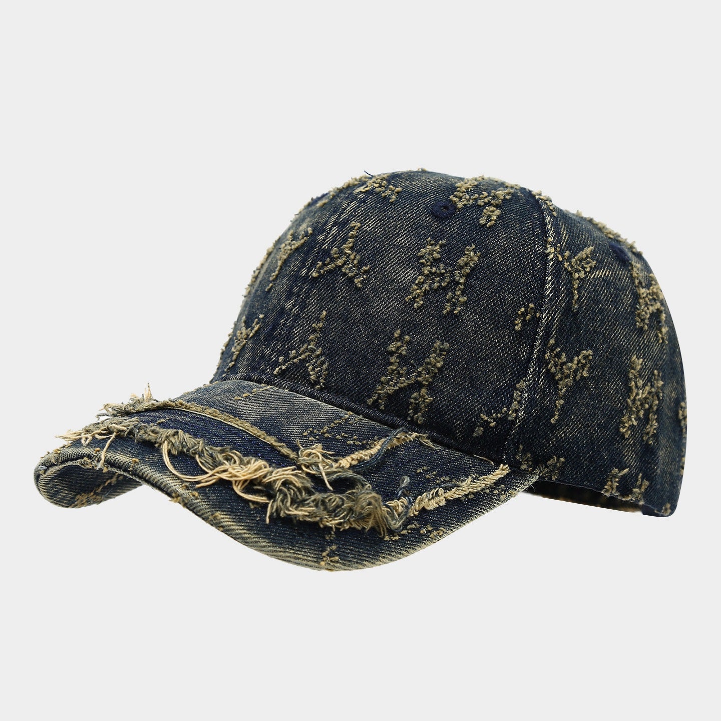 Trendy Distressed Denim Washed Baseball Cap 8BK6HAT184L