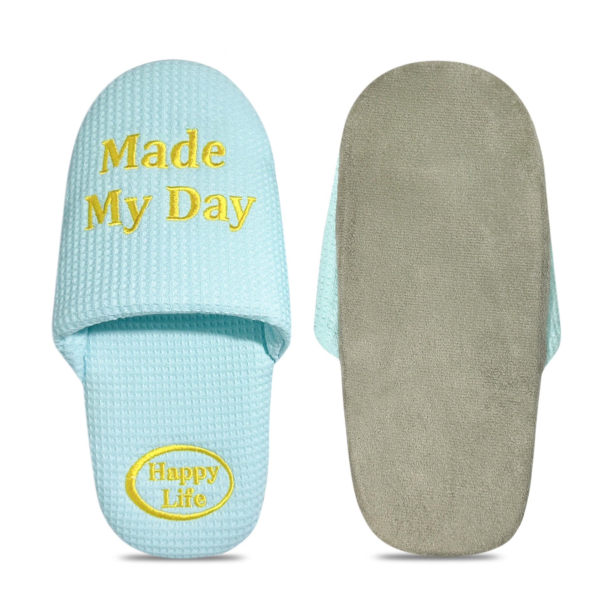 Soft Embroidered Waffle Slippers - DippedShop Wholesale - #7747