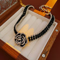 Stylish Rhinestones Camellia Chain Necklace 6W6JNC888