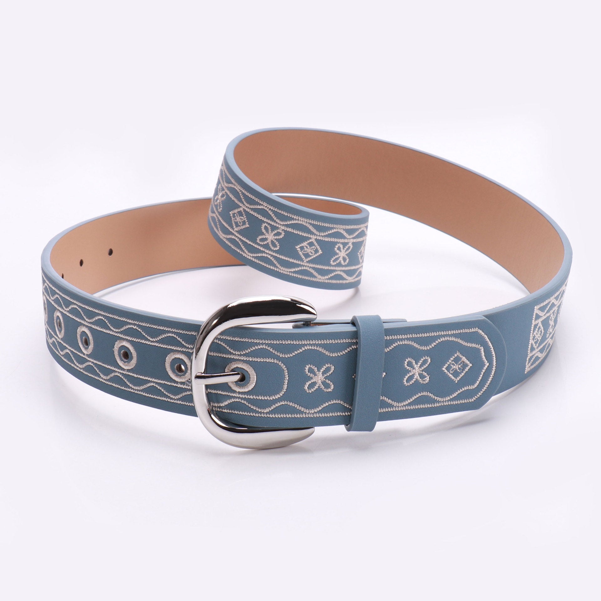 Retro Embroidery Pattern Waist PU Leather Belt MK2LEEP6W6JBT42