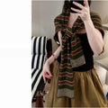 Striped Knit Scarf Shawl - DippedShop Wholesale - #7539