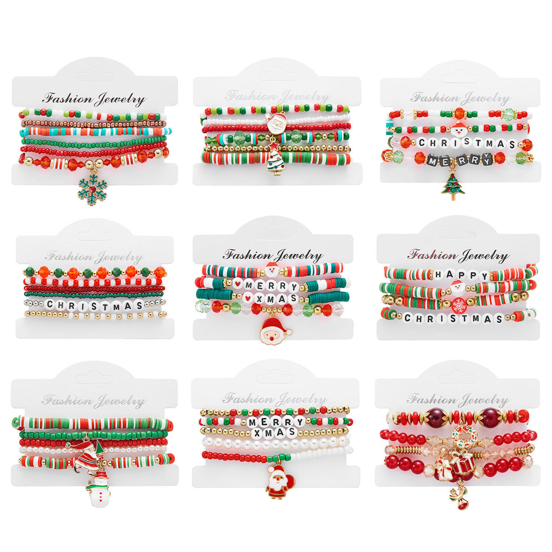 Christmas Colorful Beaded Bracelet Sets DPJB2002