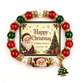 Colorful Crystal Christmas Tree Charm Beaded Bracelet 6W6JBR650