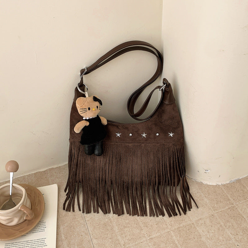 Casual Star Studded Fringe Crossbody Bag 6W10BBG2380