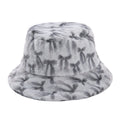 Fuzzy Plush Bow Knot Print Warm Bucket Hat 6W6HAT812