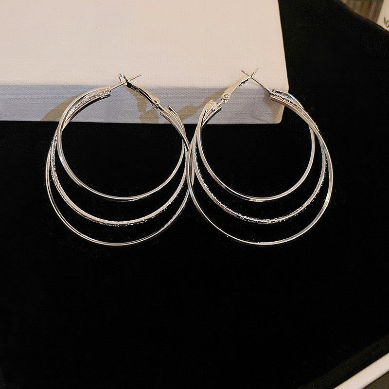 Chunky Gold Plated Geometric Statement Hoop Earrings 6W6JER714