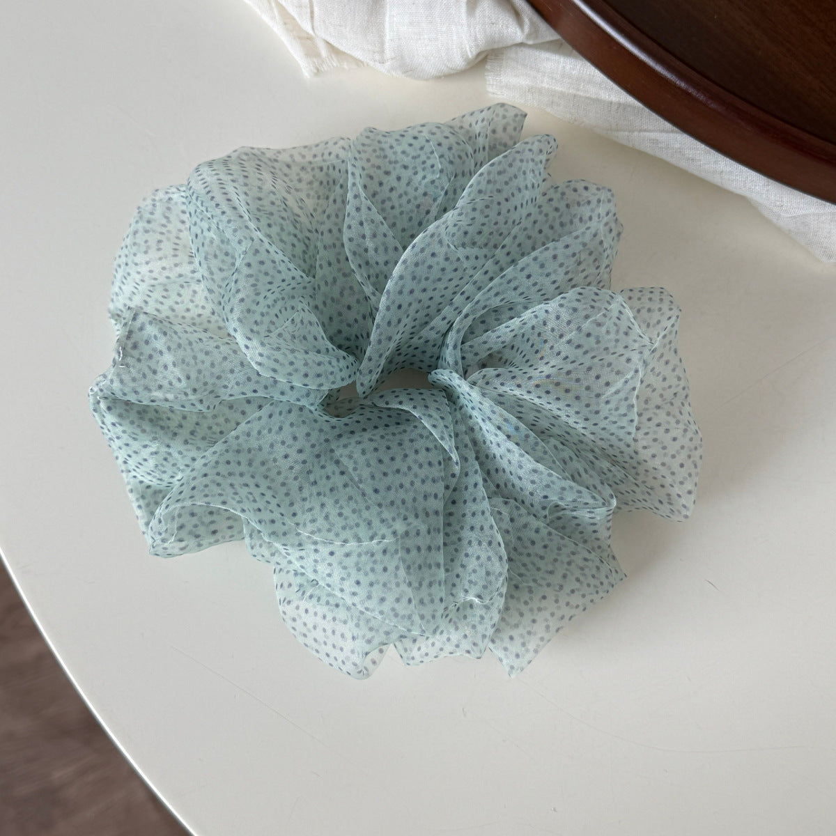 Retro Leopard Print Organza Ruffled Scrunchies 6W6HSR488