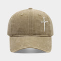 Vintage Wash Fade Cross Embroidery Baseball Caps MK2COW6W6HAT226