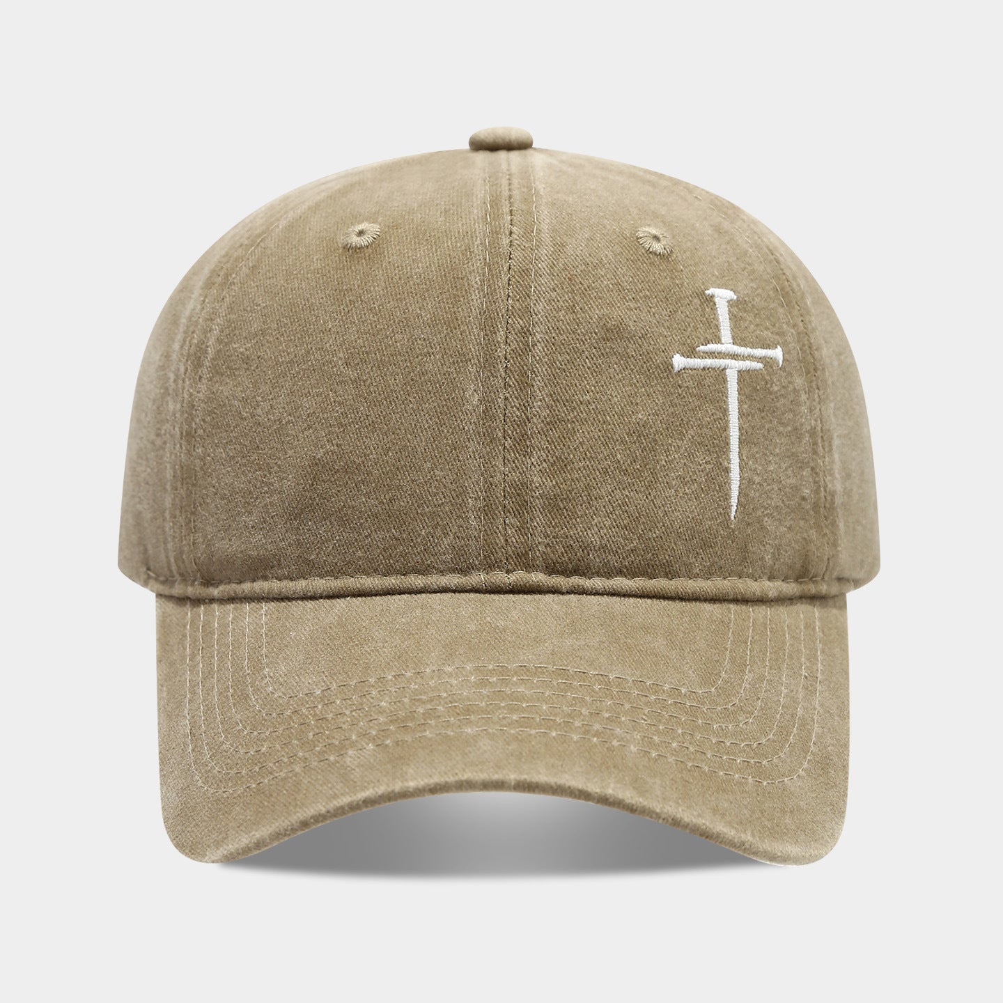 Vintage Wash Fade Cross Embroidery Baseball Caps MK2COW6W6HAT226