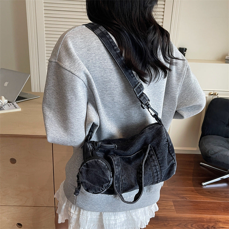 Casual Denim Solid Color Underarm Shoulder Bag 6W10BBG2366