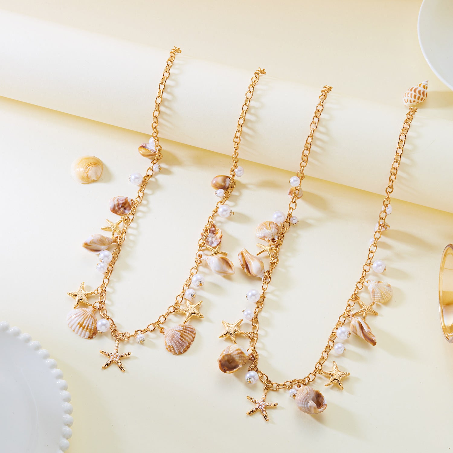 Boho Gold Plated Shell Starfish Waist Chain 8ZA6JBC89T