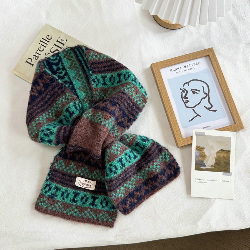 Jacquard Keyhole Mini Scarf - DippedShop Wholesale - #3683