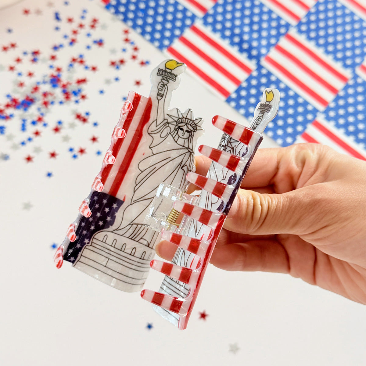 Stylish USA Statue of Liberty Hair Clip 8AS6HCP60T